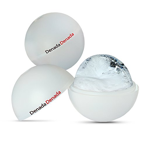 DenadaDenada Silicone Ice Ball Molds 2.5″ – Prime Sphere Ice Maker For Slow Melting Ice Cubes