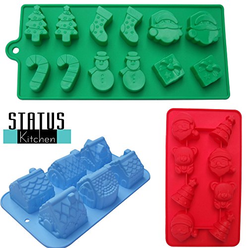 Status Kitchen 3 Pack Christmas Silicone Moulds